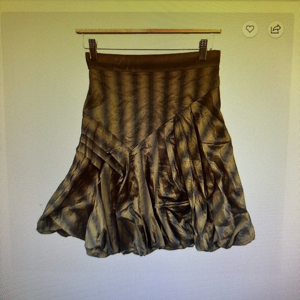 ISO !!! Nicole Miller Gold and Black Striped Skirt
